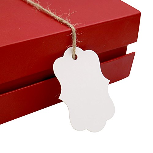 100PCS Blank Gift Tags, 2.75''x 1.97'' Kraft Blank Hang Tags with 100 Feet Jute Twine - G2plus