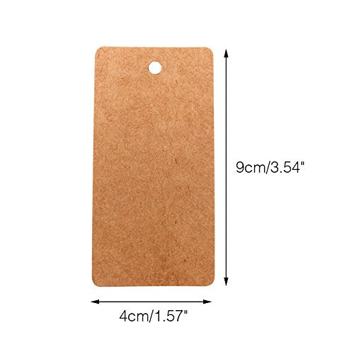 Father's Gift Tags, 3.5” x 1.7” Brown Gift Tags 100 PCS Kraft Paper Gift Tag with 100 Feet Jute Twine String for Arts and Crafts, Wedding Christmas Day - G2plus