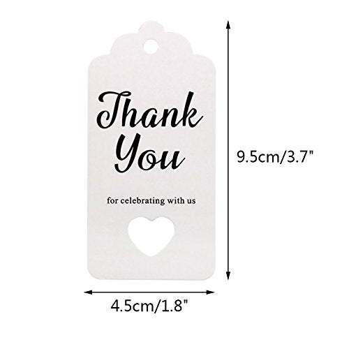 Thank You for Celebrating with Us,Original Design Paper Gift Tags,100 PCS Kraft Paper Tags Price Tags with 100 Feet Natural Jute Twine - G2plus
