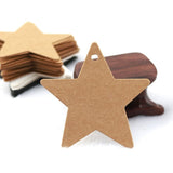 100 PCS Star Hang Tags with String, Kraft Blank Gift tag with 100 Feet Natural Jute Twine (Brown) - G2plus