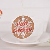 100 PCS Kraft Paper Christmas Gift Tags with 100 Feet Natural Jute Twine String (Merry Christmas Snowflake) - G2plus