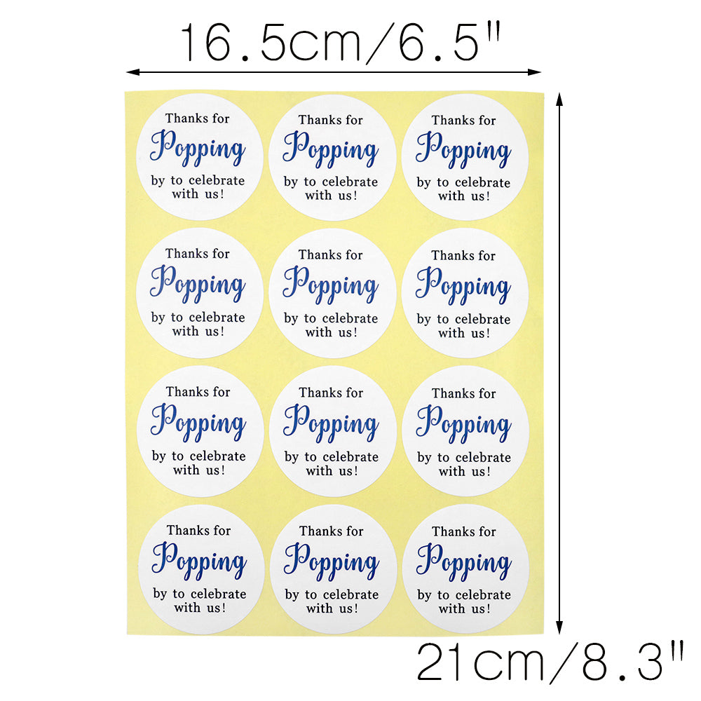 Original Design 60PCS Thanks for Popping by Stickers,2" Thanks for Celebrating with Us Stickers Round Sealing Labels for Wedding Baby Shower Birthday Party Supplies (Navy Blue) - G2plus