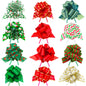 G2PLUS 24PCS Christmas Pull Bows, 5" Wide Large Christmas Ribbon Pull Bows, Gift Pull Bows Ribbon for Xmas Presents Gift Wrapping, Christmas Decoration, Hampers, Christmas Wreaths, Bouquets
