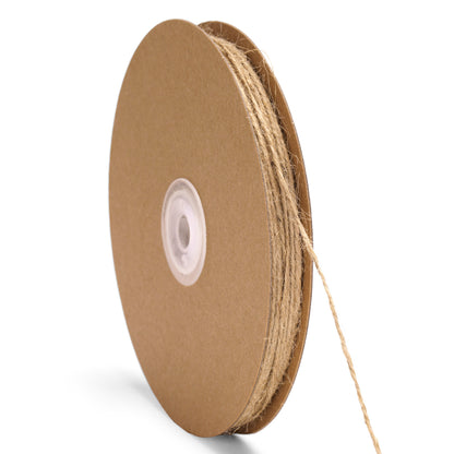 G2PLUS 328FT Jute Twine 1.5mm 2 Ply Natural Craft Twine String for Gift Wrapping, DIY Crafts, Gardening & Home Use