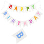 G2PLUS White Happy Birthday Bunting Felt: Pre-Strung Birthday Banner for Adults and Kids Birthday Party Decoration