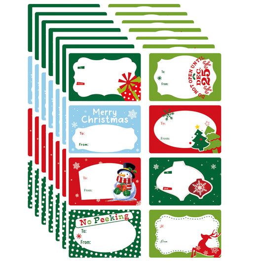 G2PLUS Christmas Labels Stickers, 120PCS Sticky Name Labels, Red and Green Stickers for Presents, Self Adhesive Christmas Sticky Labels for Xmas Gift, Present Tags for Christmas Decoration