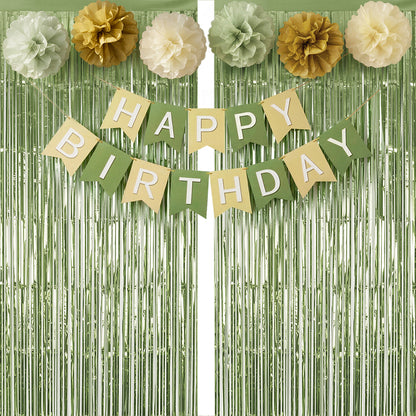 G2PLUS Green Birthday Decorations Set, Birthday Party Backdrop Decorations