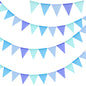 G2PLUS Pre-Strung Burlap Pennant Banner, 39Ft Blue Triangle Flag Bunting, 36pcs Pennant Banner Flags Garland for Birthday, Holidays and Theme Party Decorations