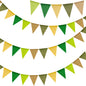 G2PLUS 12M Sage Green Burlap Bunting, 36PCS Green Theme Bunting Banner,Reusable Outdoor Waterproof Bunting, Garden Triangle Bunting for Outdoor Woodland Party/Summer Garden Party/Birthday Decor