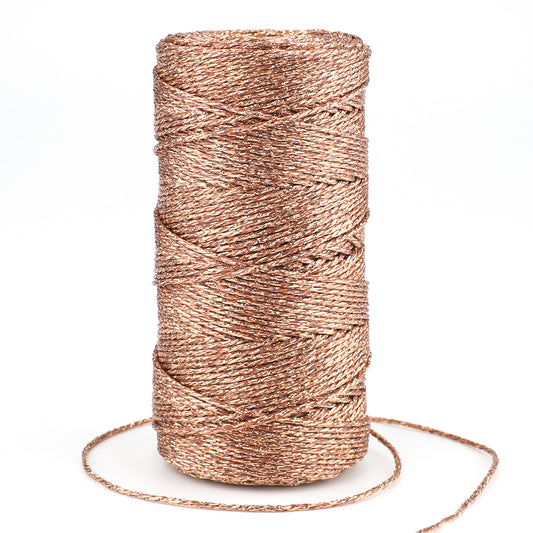G2PLUS 100M Decorative Metallic String - 1.5mm Rose Gold Twine String - Sparkle Bakers Thread Twine- Jewelry Thread Cord for DIY Crafts Gift Wrapping & Wedding Favors