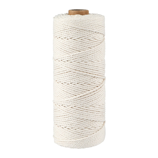 G2PLUS 200M Beige Gift String Twine, 1.5MM Cotton Wrapping Bakers String, 3Ply Butchers String, Handicrafts Decorative Cord Twine for DIY Gift Decorations