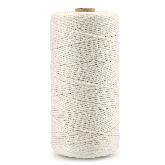 G2PLUS 300M Beige Gift String Twine, 1.5MM Cotton Wrapping Bakers String, 3Ply Butchers String, Handicrafts Decorative Cord Twine for DIY Gift Decorations
