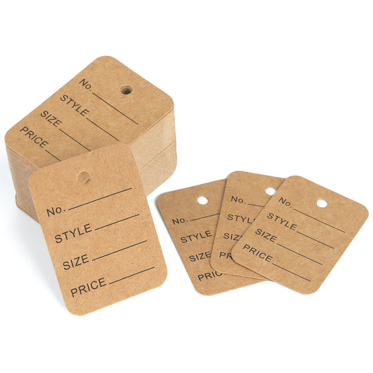G2PLUS 1000PCS Price Garment Clothing Tags, Brown Clothing Making Labels, Mini Price Tags, 3.5CM*5CM Small Price Labels for Jewelry Crafting & Clothes