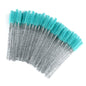 G2PLUS 100 PCS Disposable Eyelash Brushes - Blue Eyelash Spoolies for Extensions - Crystal Mascara Wands -Eyelash Extension Brush Applicator for Eyelash Extensions