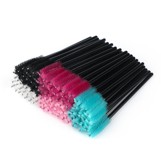 G2PLUS 100 PCS Eyelash Brushes Spoolies- Multi-Colored Eyebrow Spoolie Brushes - Disposable Mascara Wands - Eyelash Extension Brushes for Extensions