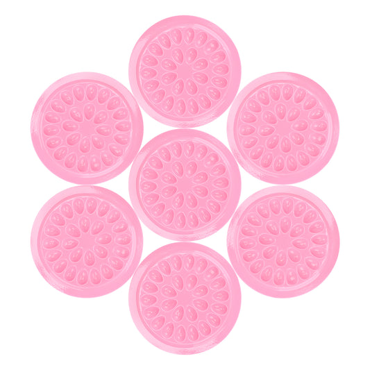 G2PLUS False Eyelashes Glue Holders, 100 PCS Disposable Eyelash Glue Holder Plastic Glue Pallet Pad for Eyelash Extensions (Pink)