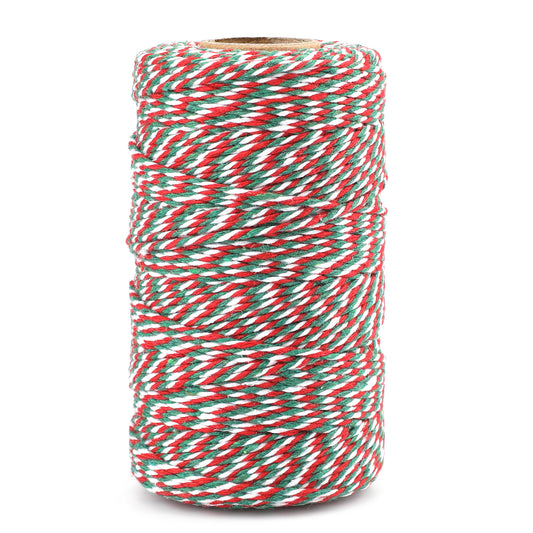 G2PLUS 100M Christmas Candy Craft String, 2MM Durable Bakers Twine, Tags Labels Tie for DIY Crafts and Handmade Arts