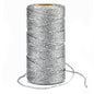 G2PLUS 100M Decorative Metallic String - 1.5mm Silver Twine String - Sparkle Bakers Thread Twine- Jewelry Thread Cord for DIY Crafts Gift Wrapping & Wedding Favors