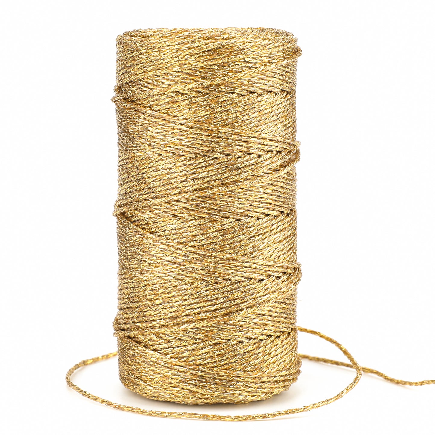 G2PLUS 100M Decorative Metallic String - 1.5mm Gold Twine String - Sparkle Bakers Thread Twine- Jewelry Thread Cord for DIY Crafts Gift Wrapping & Wedding Favors