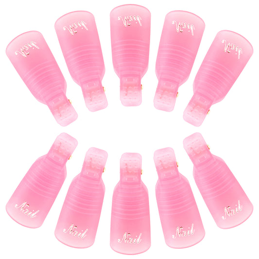 G2PLUS Gel Nail Remover Clips - 10 PCS Nail Polish Remover Finger Clips - Plastic Nail Soak Off Clips - for Removing Gel Nail Polish