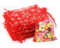 G2PLUS Red Christmas Organza Bags, 10x15CM Snowflake Organza Bags, Medium Xmas Gift Pouches for Presents, 50 PCS Xmas Snowflake Gift Pouches for Reindeer Food, Christmas, Advent Calendars