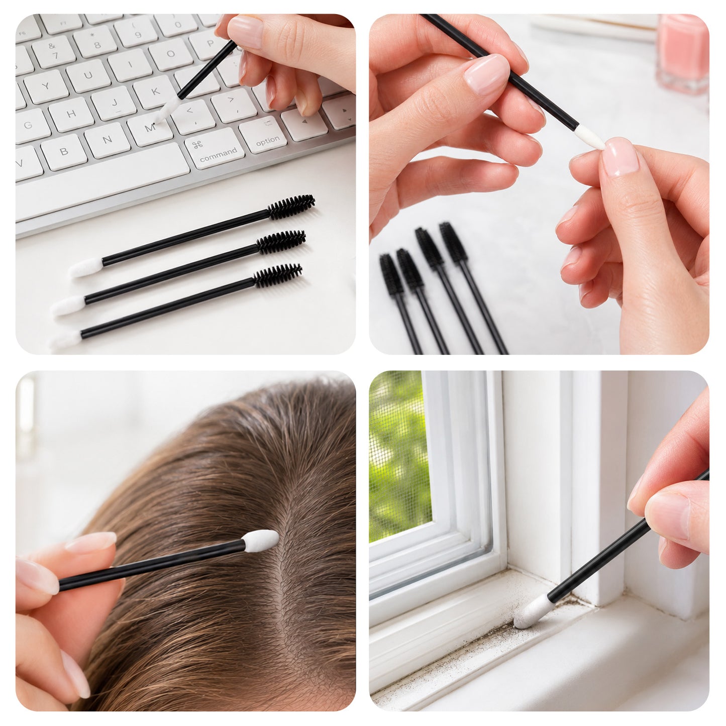 G2PLUS 100pcs Eyelash Brush and Lip Brush, Black Dual Ended Mascara Wands, Disposable Makeup Brushes for Eyelash Extension, Eyebrow, Lip Gloss, Salon and Travel Use