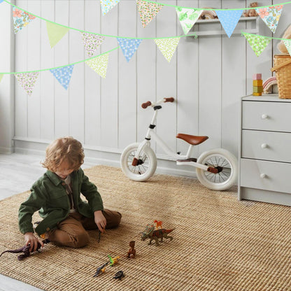 G2PLUS 39Ft Triangle Bunting Banner, Green Blue Cotton Pennant Banner, 42pcs Reusable Fabric Triangle Flags Party Decoration for Wedding, Birthday, Garden Party, Spring Picnic, Baby Shower Decorations