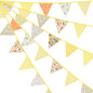 G2PLUS Yellow Triangle Bunting Banner, 39Ft Cotton Pennant Banner, 42pcs Reusable Fabric Triangle Flags Party Decoration for Birthday, Wedding, Baby Shower, Room Decor