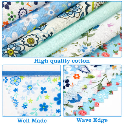 G2PLUS Blue Triangle Bunting Banner, 39Ft Cotton Pennant Banner, 42pcs Reusable Floral Triangle Flags Party Decoration for Birthday, Wedding, Baby Shower, Room Decor