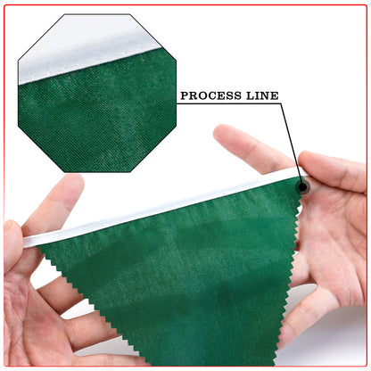 G2PLUS Christmas Triangle Bunting Banner, 39Ft Cotton Pennant Banner, Red and Green Fabric Flags for Holiday, Home and Party Hanging Decorations