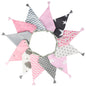 G2PLUS 10.8Ft Cotton Triangle Bunting Banner – 12pcs Pink and Grey Fabric Pennant Flag with Tassels, Double Side Triangle Banner Garland for Weddings, Birthdays, Garden & Baby Showers