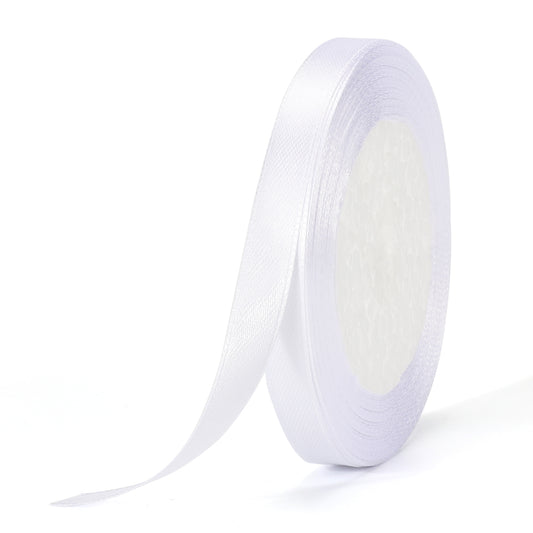 G2PLUS White Stain Ribbons, 10mm Gift Wrap Ribbon, 22M Ribbons for Gift Wrapping, Valentine's Day Decorative Ribbon, Thick Fabric Ribbon, Gift Wrapping Ribbon for Crafting, Wedding Party Decoration