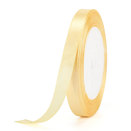 G2PLUS Champagne Gold Stain Ribbons, 10mm Gift Wrap Ribbon, 22M Ribbons for Gift Wrapping, Christmas Day Decorative Ribbon, Thick Fabric Ribbon, Gift Wrapping Ribbon for Crafting, Wedding Party Deco