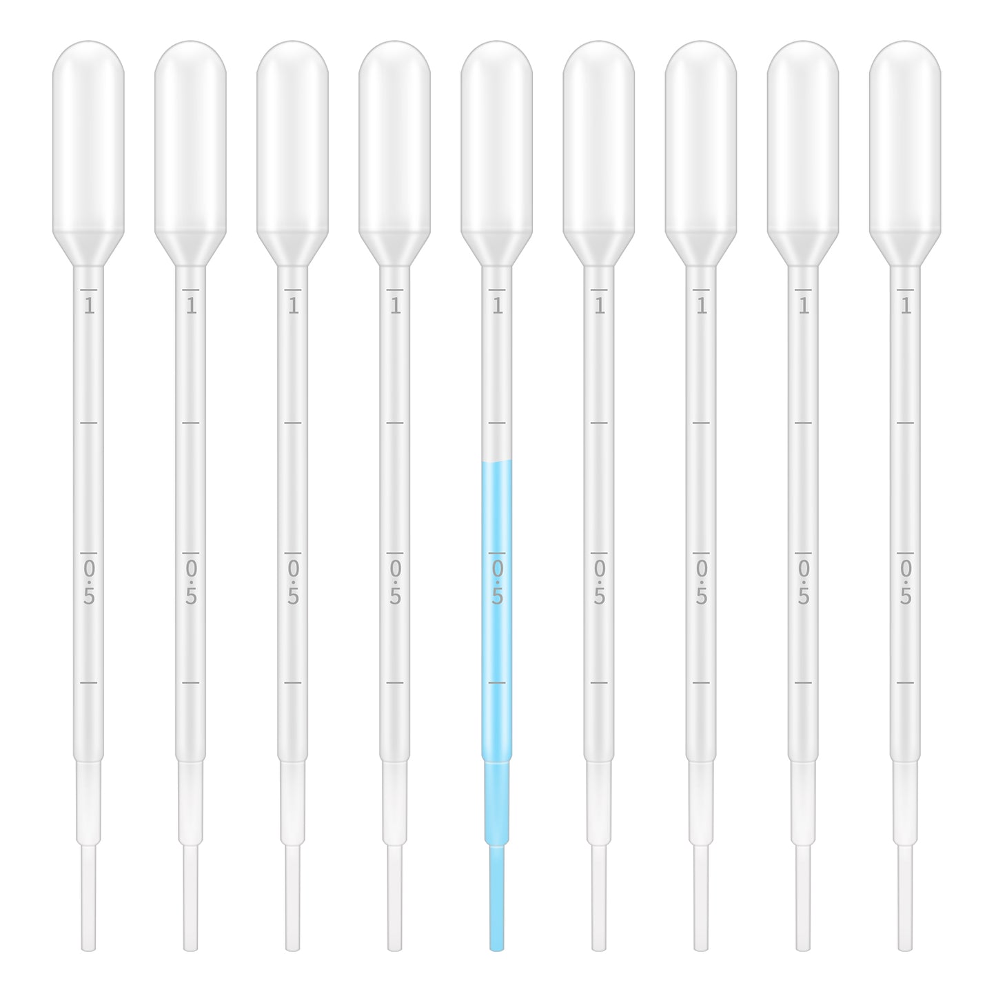 G2PLUS 1ML Plastic Dropper, 25Pcs Pipettes Dropper, Clear Graduated Dropper, Disposable Transfer Pipettes for Essential Oils, Kids Activities, DIY Art and Make up Tool