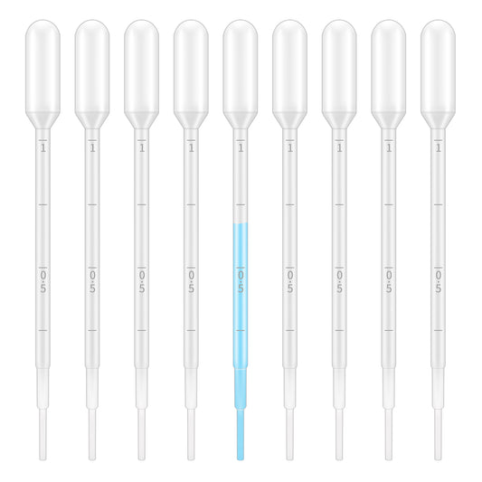 G2PLUS 1ML Plastic Dropper, 25Pcs Pipettes Dropper, Clear Graduated Dropper, Disposable Transfer Pipettes for Essential Oils, Kids Activities, DIY Art and Make up Tool