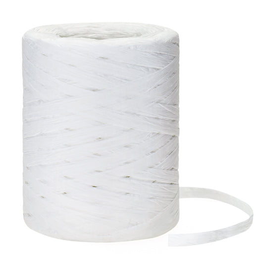 G2PLUS 218 Yards Raffia Paper Craft Ribbon, 1/4 Inch Wide Raffia Ribbon for Gift Wrapping, White Raffia Ribbon Packing Twine String for DIY Arts & Crafts, Crochet Supplies, Christmas Holiday Decor