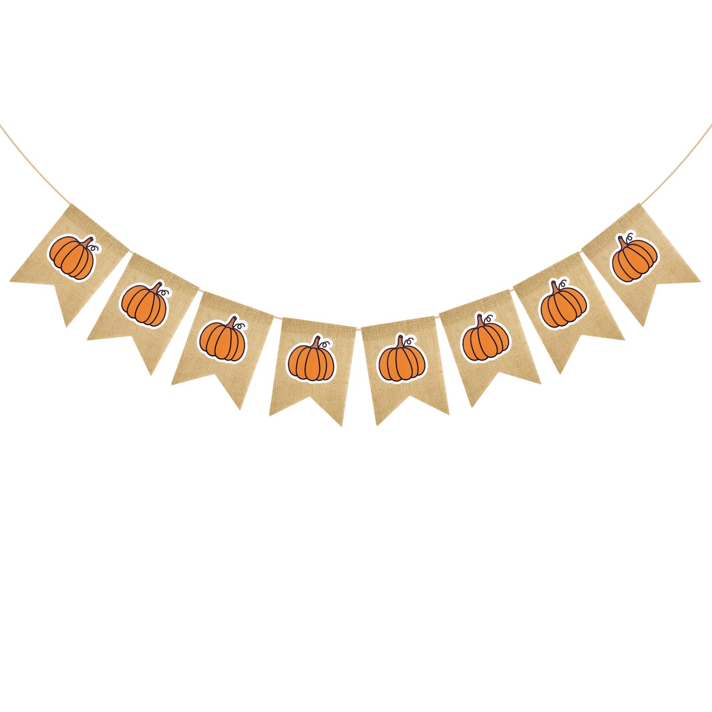 G2PLUS Pumpkin Burlap Banner – 9.8Ft Fall Bunting Garland, Pre-Strung Rustic Hanging Banner Flag Decor for Thanksgiving, Porch, Classroom, Home