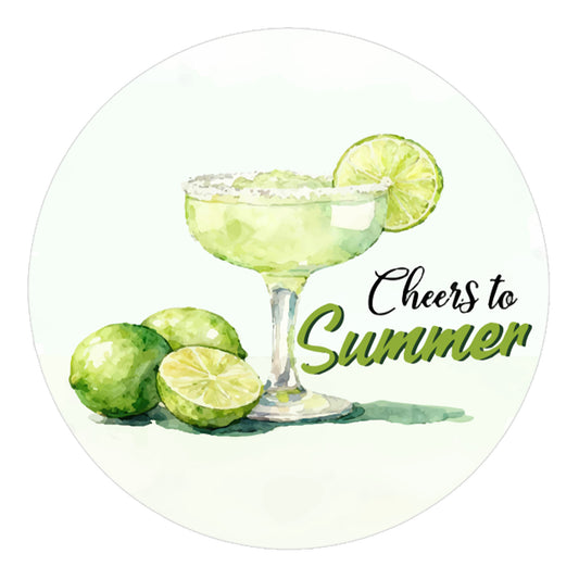 G2PLUS Summer Gift Stickers - 60Pcs Green Cheers to Summer Stikcers 2 Inch Round Margaritas Lemon Label Sticker for Small Business Envelope Seals, Gift Cards, Bags, Hawaii Tropical Luau Party Favors