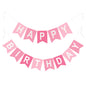 G2PLUS Pre-Strung Happy Birthday Banner Pink, Large Happy Birthday Paper Bunting, No-DIY Birthday Banner for Girls Kids Birthday Party Decorations