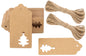 G2PLUS Brown Gift Tags with Heart, 100PCS Blank Paper Tags with String, 4.5x9.5CM Large Gift Labels for Wedding Favors, Craft Paper Tags for Presents, 300g/m²