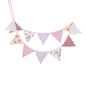 G2PLUS Floral Bunting Banner, 10.8 Feet Vintage Cloth Shabby Chic Cotton Garlands, 12PCS Double Sided Fabric Triangle Pennants for Vintage Themed Wedding Afternoon Tea Garden Party
