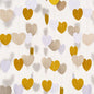 G2PLUS Champagne Gold White Glitter Heart Garland, 16m Reflective Paper Hanging Garlands, Paper Garland Hanging Streamer for Anniversary, Wedding, Birthday Party, Baby Shower