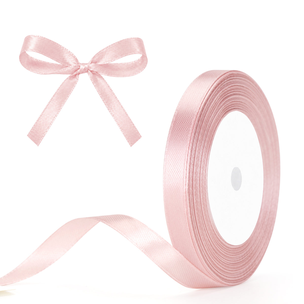 G2PLUS Baby Pink Satin Ribbons 10mm: 44m Gift Wrapping Ribbon for Crafting, Christmas, Wedding Party Decoration