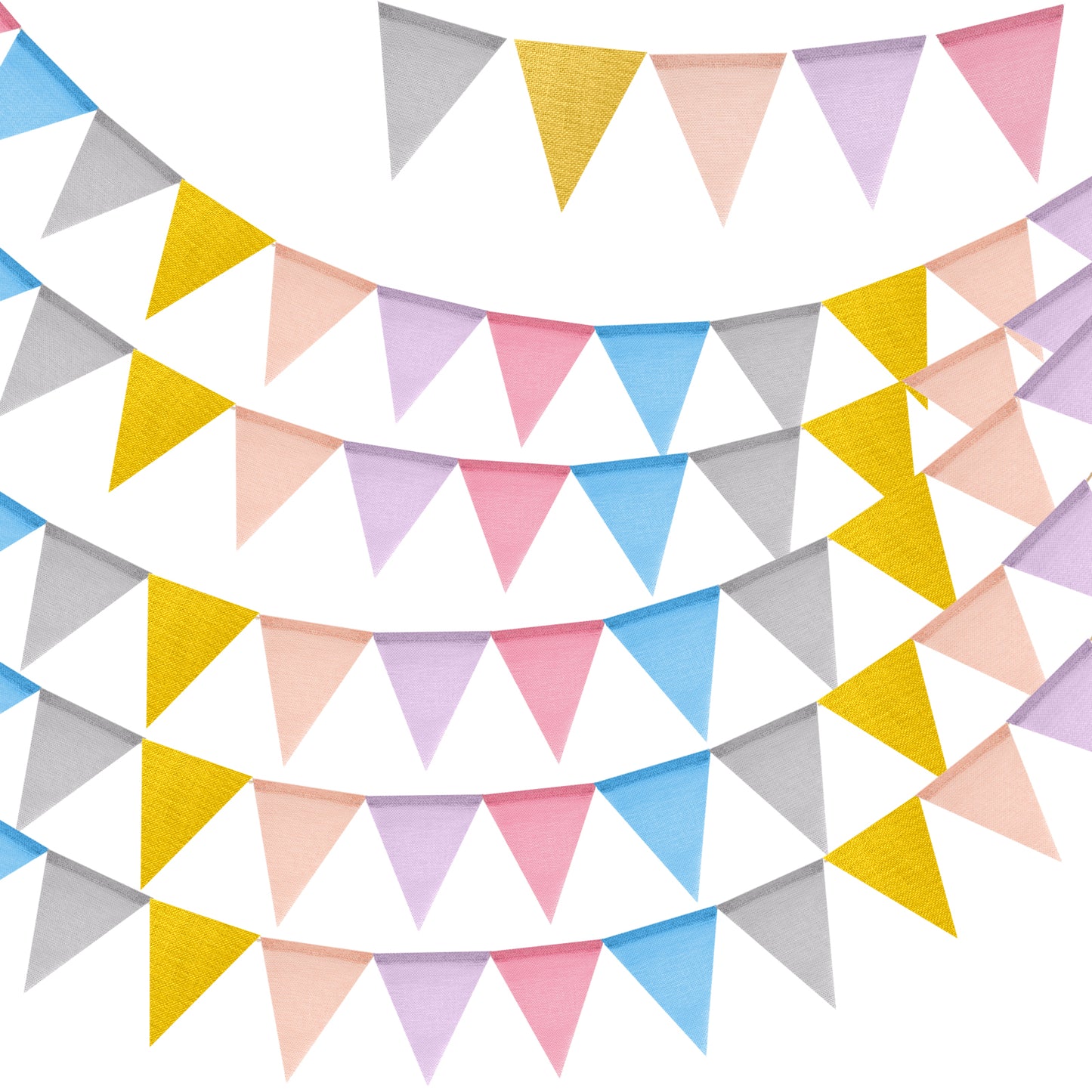G2PLUS 20M Pastel Burlap Bunting Outdoor: 60PCS Reusable Waterproof Hessian Bunting, Burlap Banner for Birthday, Baby Shower, Wedding, Nursery, Garden Decoration