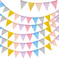 G2PLUS 20M Pastel Burlap Bunting Outdoor: 60PCS Reusable Waterproof Hessian Bunting, Burlap Banner for Birthday, Baby Shower, Wedding, Nursery, Garden Decoration