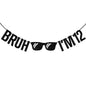 G2PLUS Pre-Strung 12th Birthday Banner, Glitter 12th Birthday Decorations Black Happy 12th Birthday Banner, 3m Bruh I'm 12 Banner, 12th Birthday Party Decorations for Boys