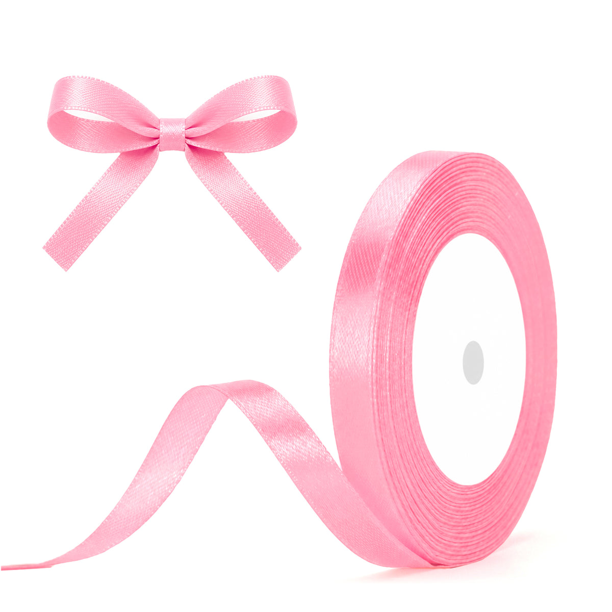 G2PLUS Pink Satin Ribbons 10mm: 44m Gift Wrapping Ribbon for Crafting, Christmas, Wedding Party Decoration