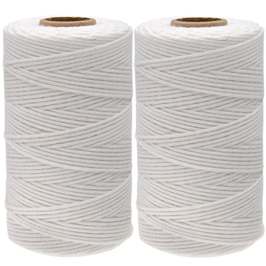G2PLUS 200M White Cotton String Twine -2MM Craft Cotton Cord - Cotton Butchers Thread Twine Perfect for Cooking, DIY Crafts and Handmade