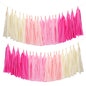 G2PLUS Pastel Pink Tissue Tassels Garland, 20PCS Tissue Tassels Banner for Valentine’s Day Party, Reusable Party Decor Garland for Bride Shower Party, Girl's Birhtday Party, Baby Shower