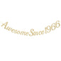 G2PLUS Pre-Strung 60th Birthday Banner, Glitter 60th Birthday Decorations Champagne Gold Happy 60th Birthday Banner, 3m Awesome Since 1966 Banner, 60th Birthday Party Decorations